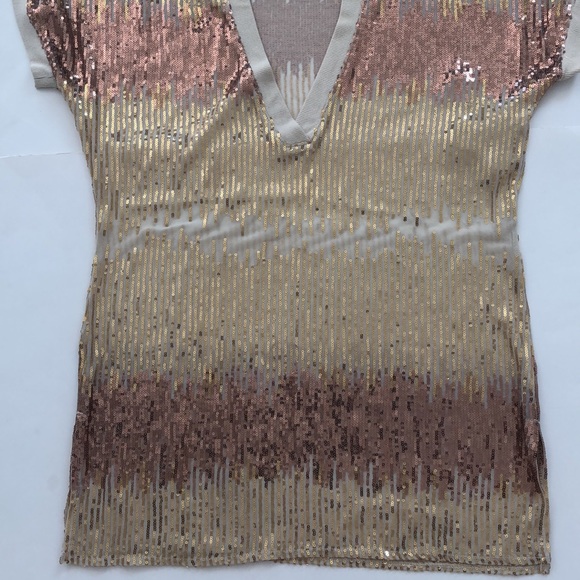 INC INTERNATIONAL CONCEPTS SEQUIN PARTY TOP TUNIC DEEP V NECK - Picture 7 of 10